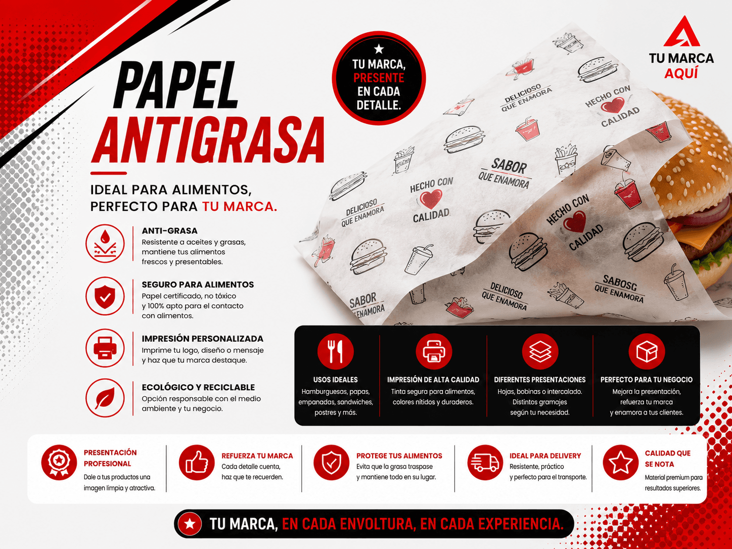 Papel antigrasa personalizado